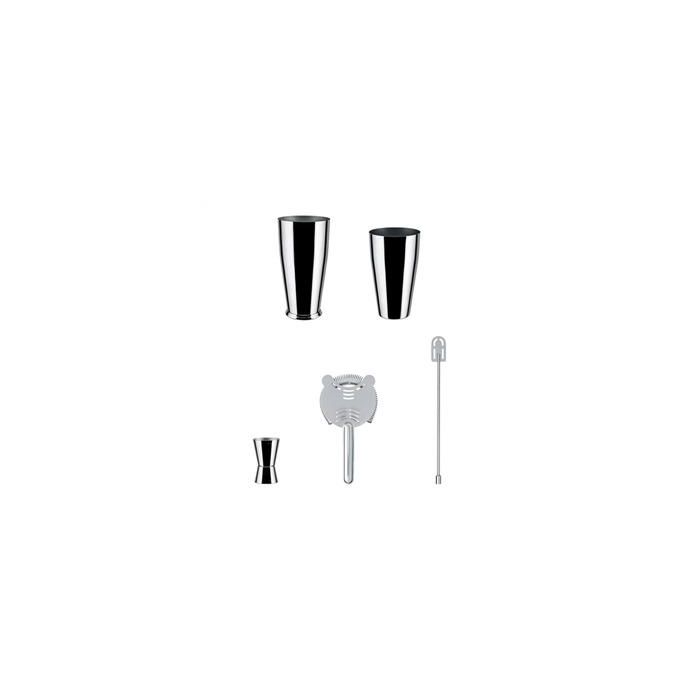 Alessi 5050SET I Lunar Eclipse Set Accesorios Cocktail Acero Inoxidable 18/10, Diseñado por Ettore Sottsass Alessi 5050SET I Lunar Eclipse Set Accesorios Cocktail Acero Inoxidable 18/10, Diseñado por Ettore Sottsass