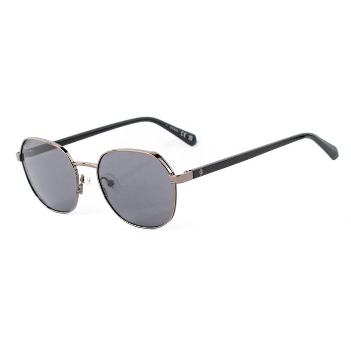 Guess Gafas GU00116 08A Gafas de Sol Redondas para Hombre con Montura Metálica Plateada y Cristales Gris Humo 51 mm 10