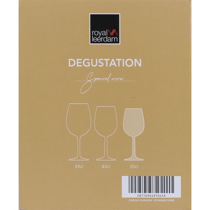 Royal Leerdam - Set de 6 Copas de Vino Degustación, 35 cl c/u - Cristalería para Vino Tinto/Blanco