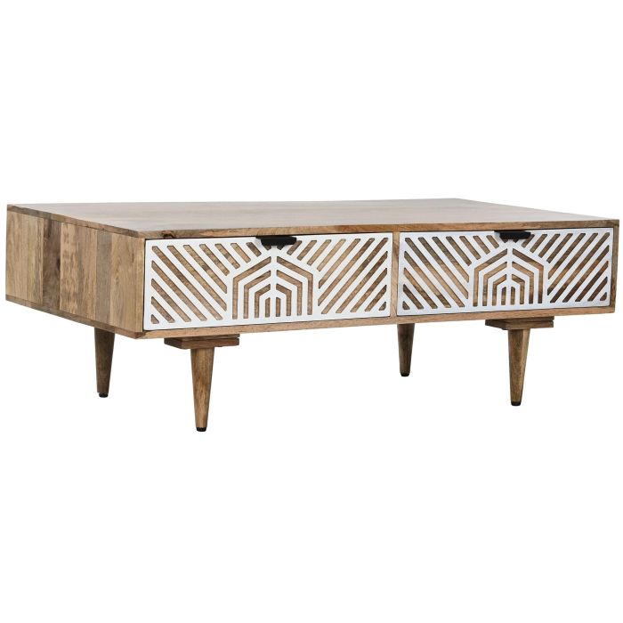 DKD Home Decor Mesa Centro Indio Blanco Natural 60x40x115 cm 1