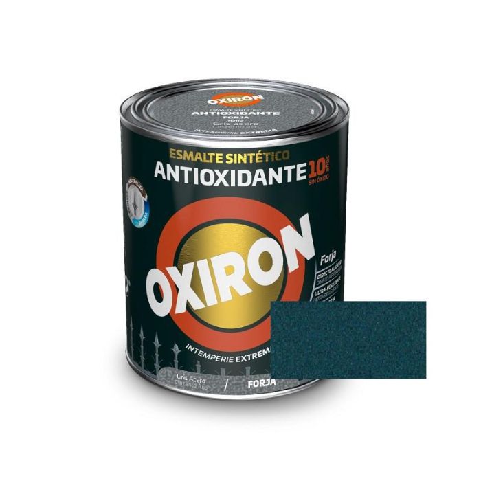 TITAN Esmalte Oxiron Forja Azul 750ml Sintético Industrial Secado Rápido para Acero, Verjas y Puertas C2-C3