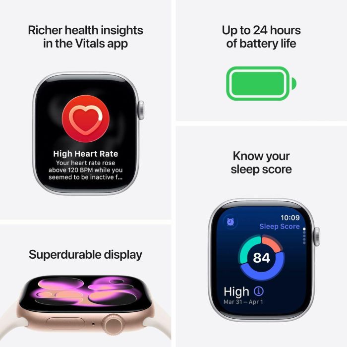 Apple Watch S11 Cellular Aluminium 46mm Diamantschwarz con Sportarmband schwarz 10 Apple Watch S11 Cellular Aluminium 46mm Diamantschwarz con Sportarmband schwarz 10