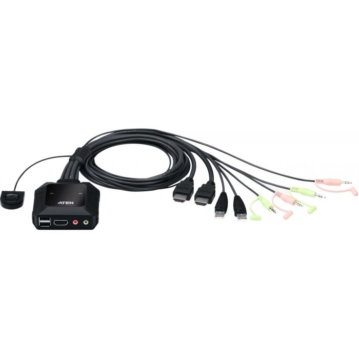 Aten CS22H 2 Puertos USB 4K HDMI Cable KVM Switch con Selector de Puerto Remoto