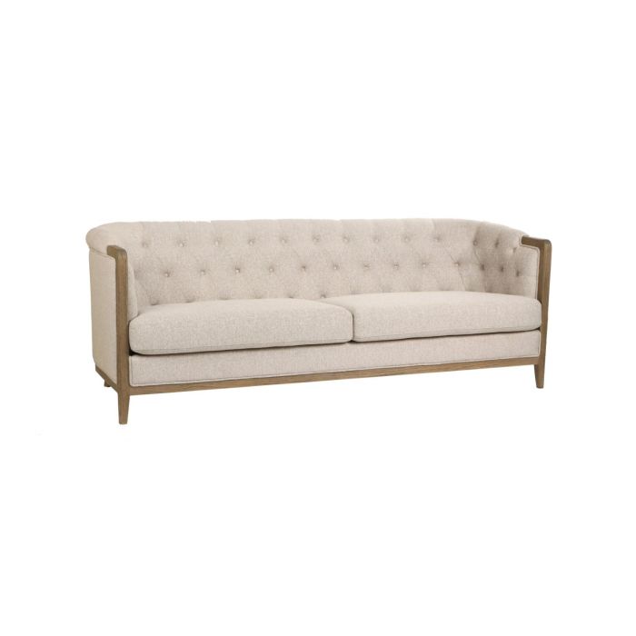 DKD Home Decor 2c24 Sofá Urban 3 Plazas Crudo Capitoné con 3 Cojines 207x84x76 cm de Poliéster y Madera de Fresno Colección Top Sofas DKD Home Decor 2c24 Sofá Urban 3 Plazas Crudo Capitoné con 3 Cojines 207x84x76 cm de Poliéster y Madera de Fresno Colección Top Sofas