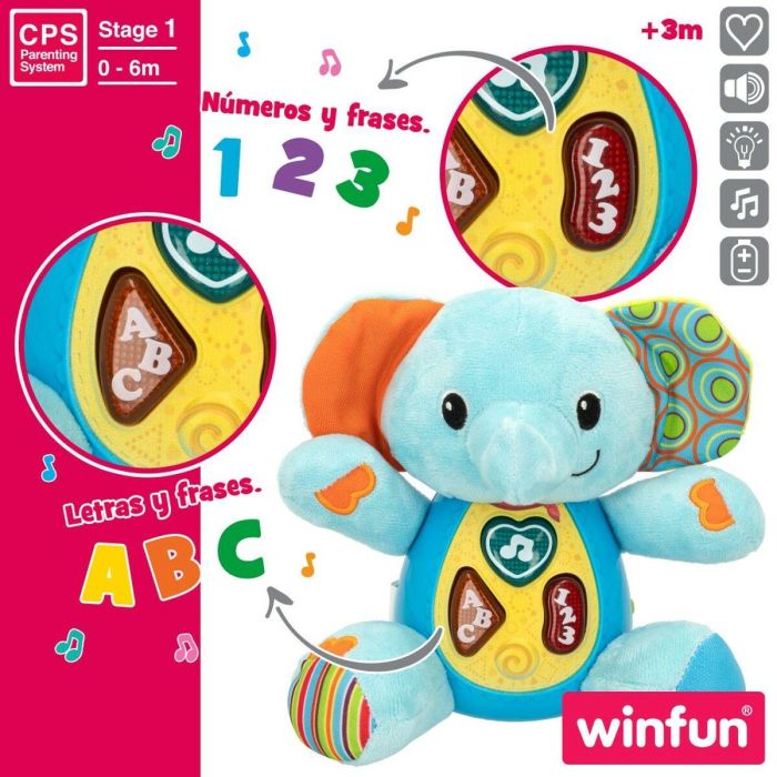 Peluche con Sonido Winfun Elefante 17 x 17,5 x 10 cm (6 Unidades) 3