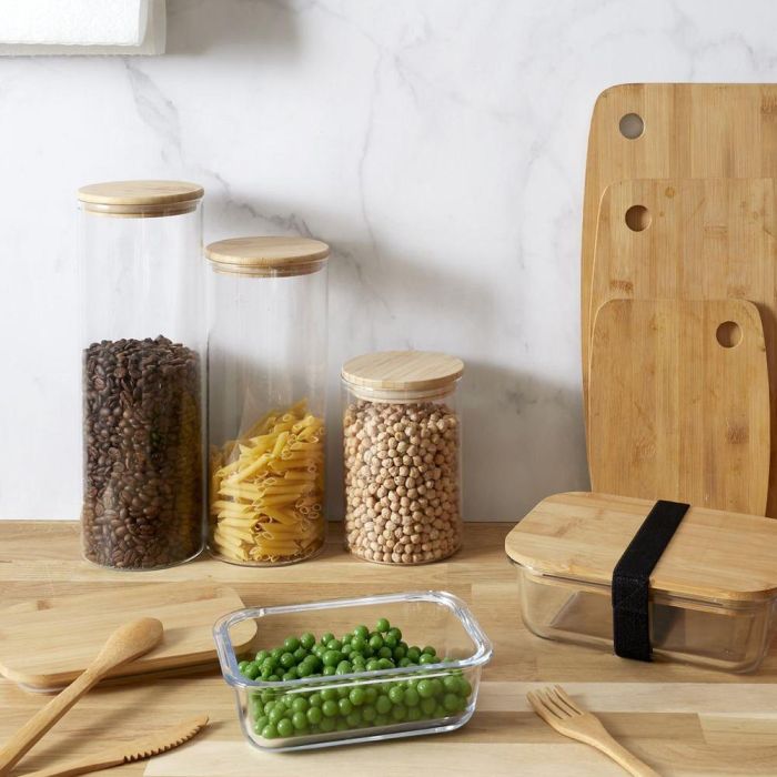 Cook Concept Bote Vidrio 2 L Transparente con Tapa de Bambú para Alimentos 6 Cook Concept Bote Vidrio 2 L Transparente con Tapa de Bambú para Alimentos 6