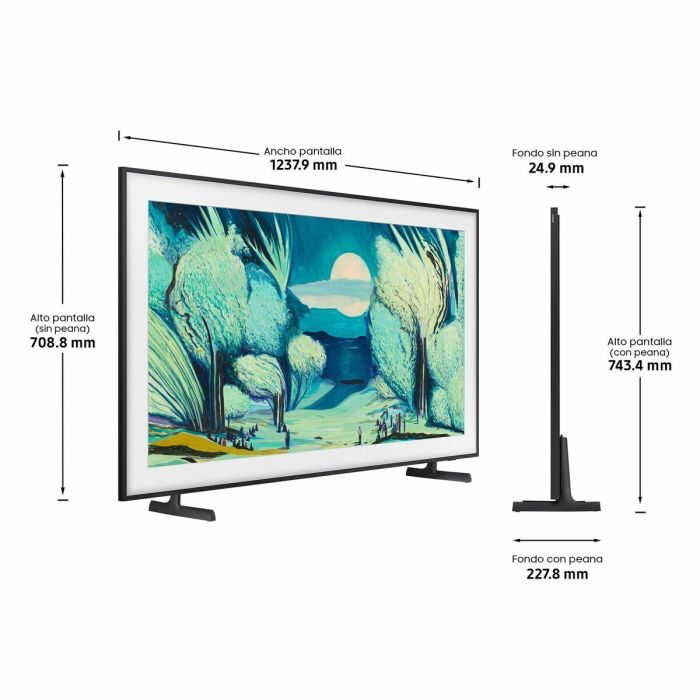 Samsung TV The Frame QLED 4K 55" TQ55LS03BGUXXC 120Hz Dolby Atmos Diseño Cuadro Blanco Panel Mate 2