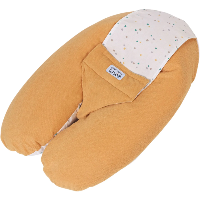 Tineo TIN3275056861623 Almohada de Maternidad 3 en 1 Tejido de Rizo Amarillo Lunares - MULTIRELAX