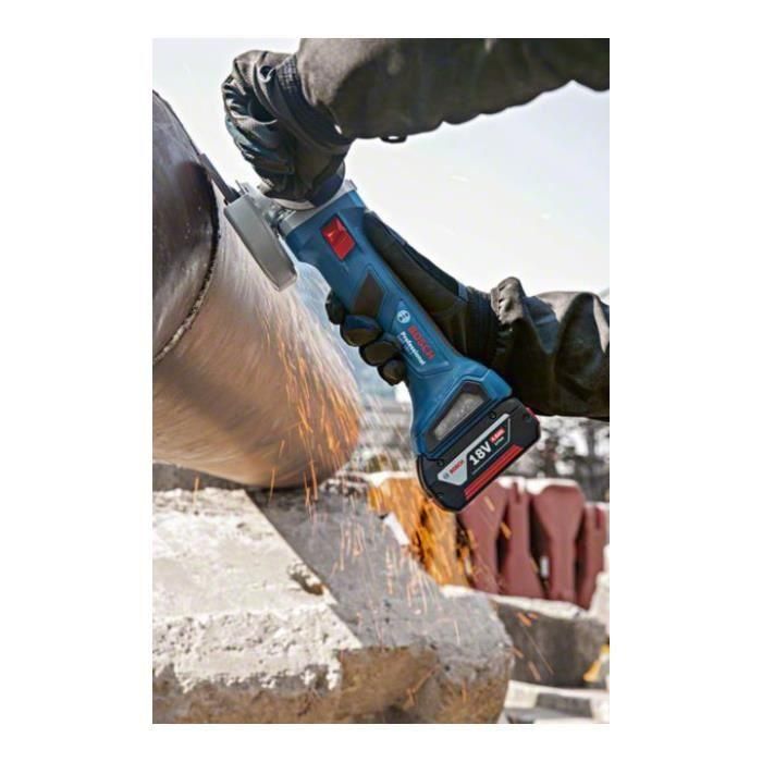 Bosch Professional Amoladora Angular 18V sin escobillas, compacta, motor 700W, ligera y ergonómica 1