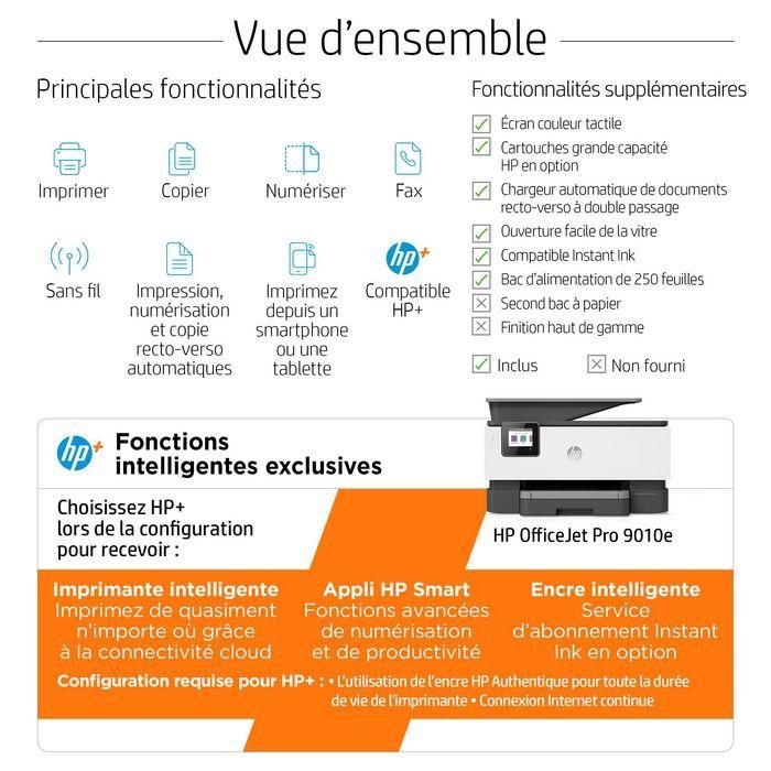 HP OfficeJet Pro 9010e Impresora Multifunción, Impresión, Copia, Escaneo, Fax, 4800 x 1200 DPI, 2.7" Pantalla Táctil, WiFi, HP+