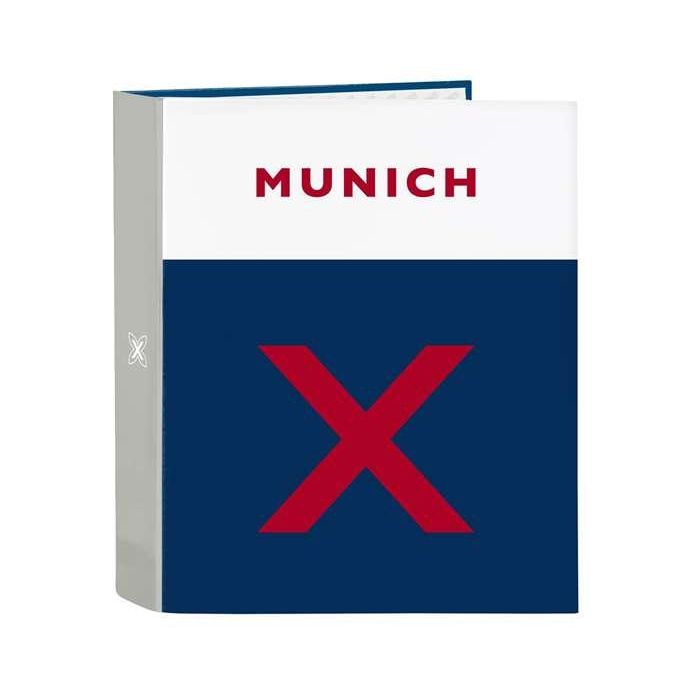 Carpeta de anillas Munich College Gris A4 (27 x 33 x 6 cm)