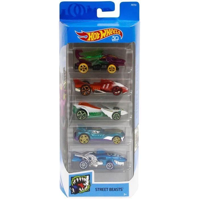 Hot Wheels 1806 Pack de 5 Vehículos Metálicos a Escala 1/64, Resistentes y Coloridos, para Pistas y Garajes - Edad +3 Años 2
