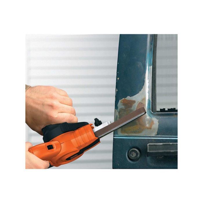Black + Decker Lima eléctrica ciclónica de 900-1400 rpm con interruptor de polvo, incluye brazo recto de 13 mm y 3 bandas 4 Black + Decker Lima eléctrica ciclónica de 900-1400 rpm con interruptor de polvo, incluye brazo recto de 13 mm y 3 bandas 4