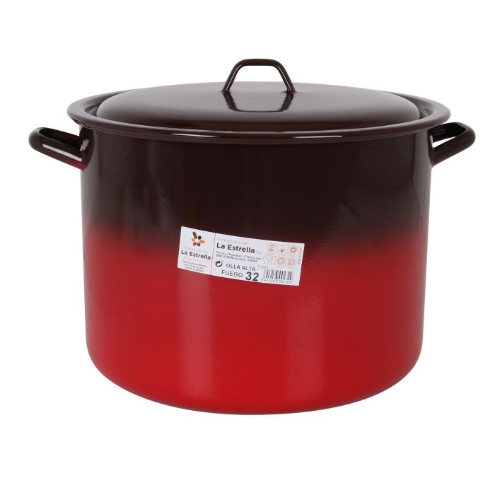 Olla Alta con Tapa 32 cm - 18L "Fuego" La Estrella (2 Unidades) 1 Olla Alta con Tapa 32 cm - 18L "Fuego" La Estrella (2 Unidades) 1