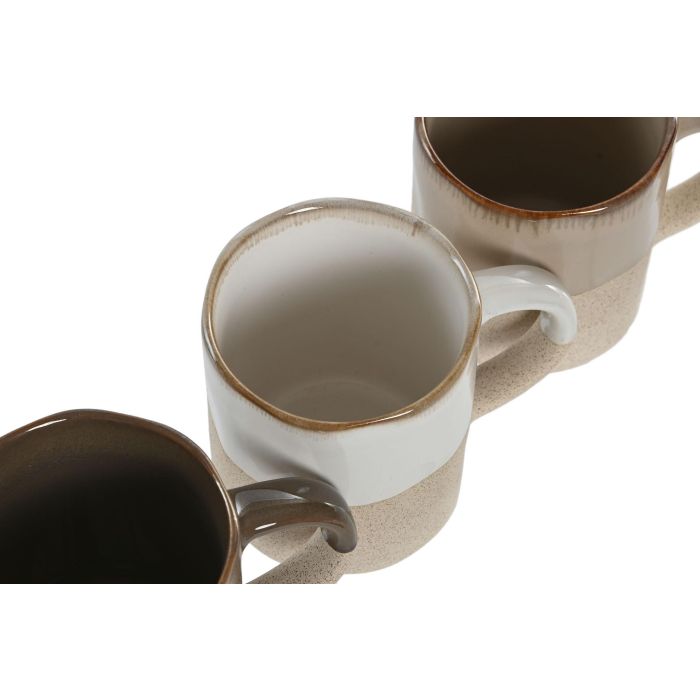Taza Urban DKD Home Decor Beige Verde Oscuro 7 x 8.2 x 10 cm (12 Unidades) 2 Taza Urban DKD Home Decor Beige Verde Oscuro 7 x 8.2 x 10 cm (12 Unidades) 2