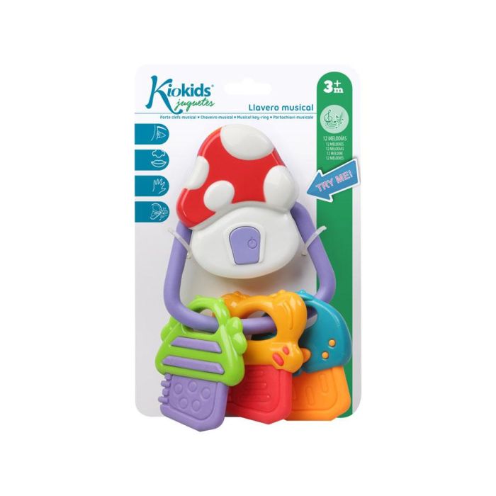 KioKids Llavero Sonajero Mordedor Musical Champiñón con Llaves Blandas, 12 Melodías y Alivio Dentición para Bebés +3 Meses 5 KioKids Llavero Sonajero Mordedor Musical Champiñón con Llaves Blandas, 12 Melodías y Alivio Dentición para Bebés +3 Meses 5
