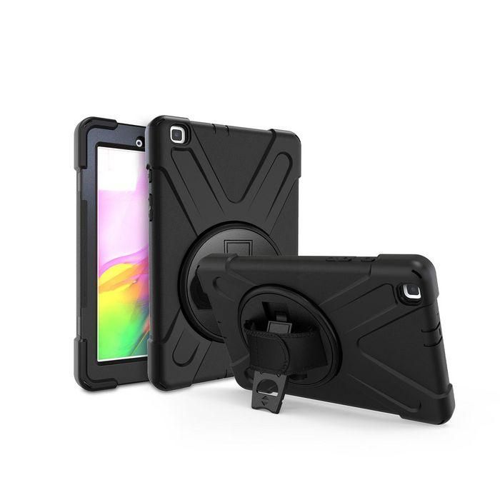 eSTUFF Funda Defender antigolpes para Galaxy Tab A 8.0 AUSTIN Negra con correa de mano y hombro, soporte 360 1 eSTUFF Funda Defender antigolpes para Galaxy Tab A 8.0 AUSTIN Negra con correa de mano y hombro, soporte 360 1