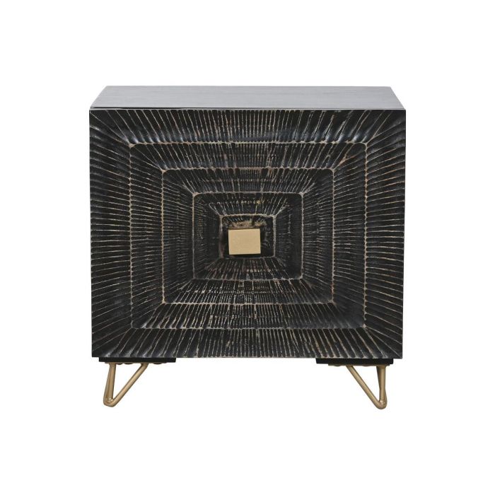 Mesita De Noche Colonial DKD Home Decor Negro Dorado 40 x 50 x 50 cm 1 Mesita De Noche Colonial DKD Home Decor Negro Dorado 40 x 50 x 50 cm 1