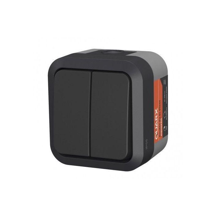 Quarx Interruptor Doble Exterior Aqua Pro 250V 10A Conexión Rápida QUA4004282496694