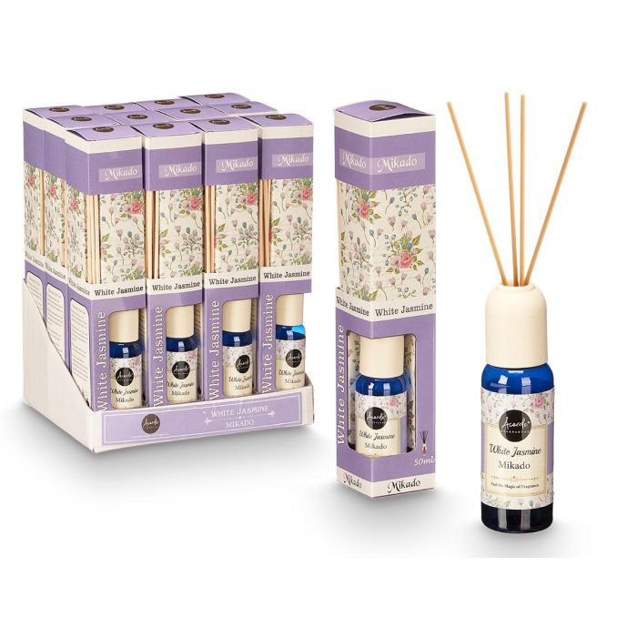 Mikado 50 ml con varillas jazmín - Acorde, estampado floral, lila (24 Unidades) Mikado 50 ml con varillas jazmín - Acorde, estampado floral, lila (24 Unidades)