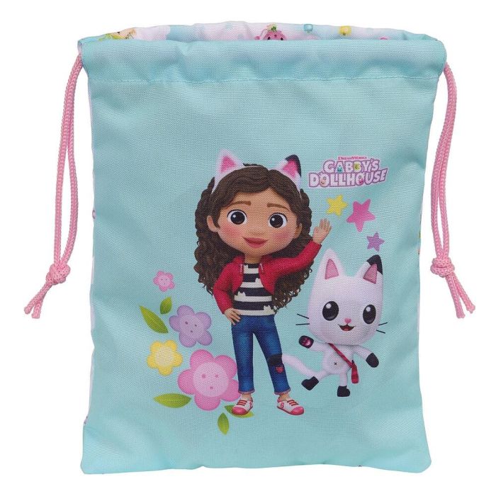Safta Saquito Merienda La Casa de Gabby Azul Claro 20x25 cm | Bolsa Infantil Escolar Poliéster 3+ años 2