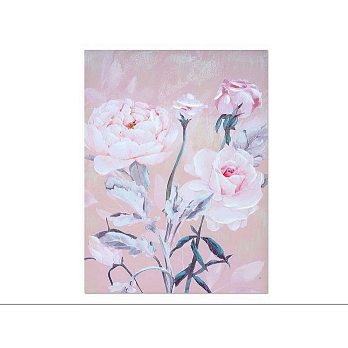 Cuadro Romimex Rosa Lienzo Rosas 60 x 80 x 3 cm 1