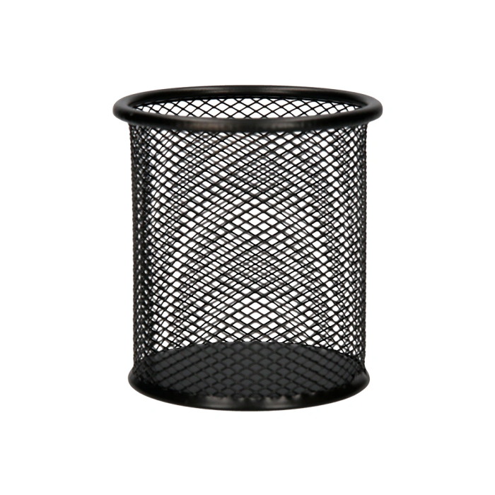Q-connect Cubilete portalápices Negro Metal Rejilla Redondo Diámetro 86 mm Alto 105 mm 1