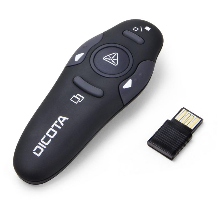 Dicota Pin Point Puntero Láser Inalámbrico para Presentaciones Ergonómico con Rango de 10 Metros y Receptor USB 0 Dicota Pin Point Puntero Láser Inalámbrico para Presentaciones Ergonómico con Rango de 10 Metros y Receptor USB 0
