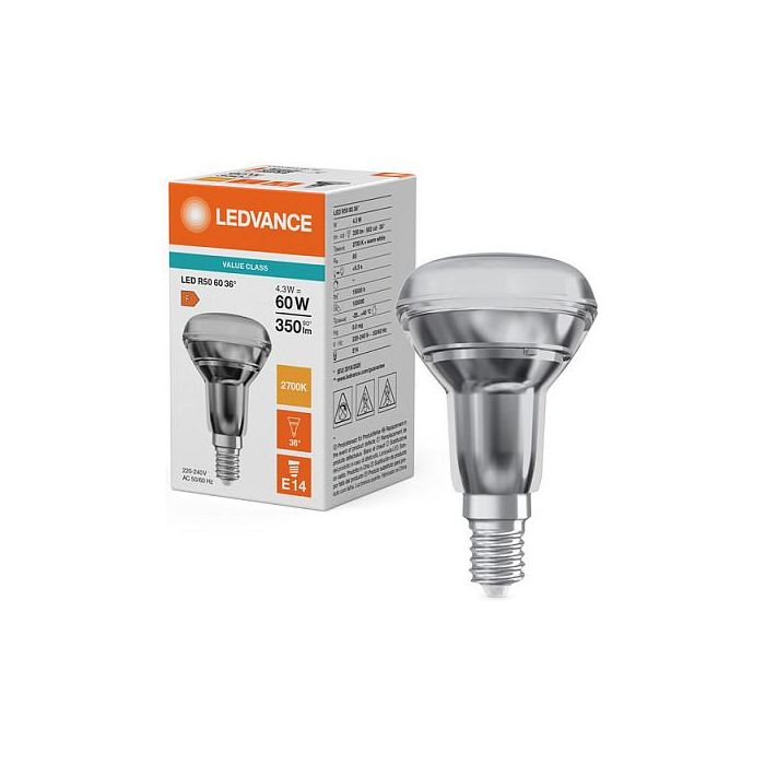 Ledvance/Osram Bombilla LED Spot E14 4,3W 350Lm 2700K 36º IP20 [LVE-4099854058714]