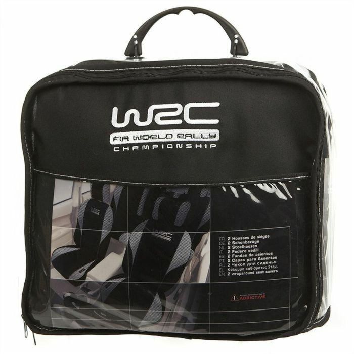 WRC Fundas de Asiento Rallye Cover Set Terciopelo Negro Malla Plateada Estilo Competición Compatible Airbag Lateral Universal 6 WRC Fundas de Asiento Rallye Cover Set Terciopelo Negro Malla Plateada Estilo Competición Compatible Airbag Lateral Universal 6