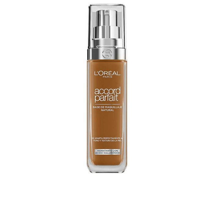 L'Oréal Paris #8N-cappuccino Base de Maquillaje Accord Parfait que se Adapta al Tono de Piel, Hidratante con Ácido Hialurónico 30 ml