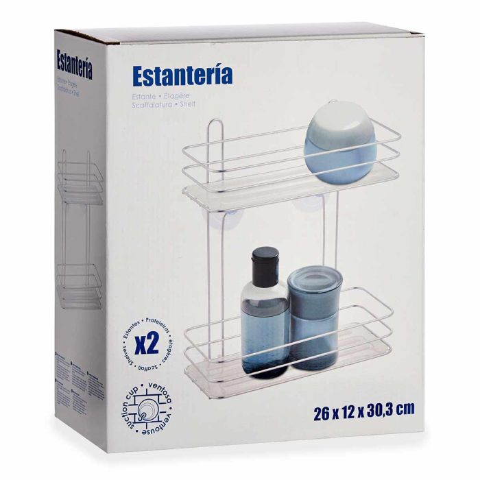 Estante 2 Altura Cromo Transparente Berilo 26X30CM (12 Unidades) 1 Estante 2 Altura Cromo Transparente Berilo 26X30CM (12 Unidades) 1