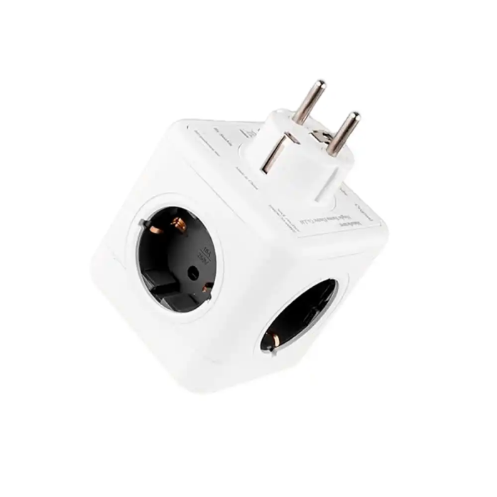 Q-connect Regleta Cubo 5 en 1 Directo a Pared, 5 Tomas de Corriente, 75x75x112mm 5