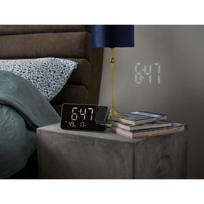 Thomson THO3499550388848 Radio Reloj Proyector FM, Alarma Dual, Medición Temperatura y Humedad, Puerto USB-C - Negro 5 Thomson THO3499550388848 Radio Reloj Proyector FM, Alarma Dual, Medición Temperatura y Humedad, Puerto USB-C - Negro 5
