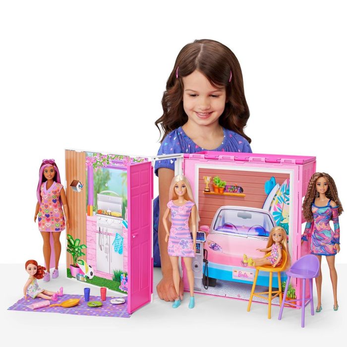 Barbie HRJ77 Muñeca 65 Aniversario con Casa de Muñecas Plegable Amueblada, 2 Pisos, 4 Áreas de Juego y Cachorro 2 Barbie HRJ77 Muñeca 65 Aniversario con Casa de Muñecas Plegable Amueblada, 2 Pisos, 4 Áreas de Juego y Cachorro 2
