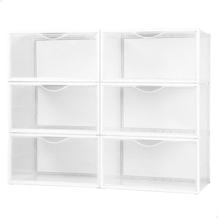 Caja apilable para zapatos Max Home Blanco 6 Unidades Polipropileno ABS 35 x 18,5 x 27 cm Caja apilable para zapatos Max Home Blanco 6 Unidades Polipropileno ABS 35 x 18,5 x 27 cm