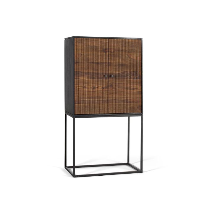 GINER Y COLOMER Armario de Madera de Palisandro y Mango con Patas de Metal Marrón 150x80x45 cm 1 GINER Y COLOMER Armario de Madera de Palisandro y Mango con Patas de Metal Marrón 150x80x45 cm 1