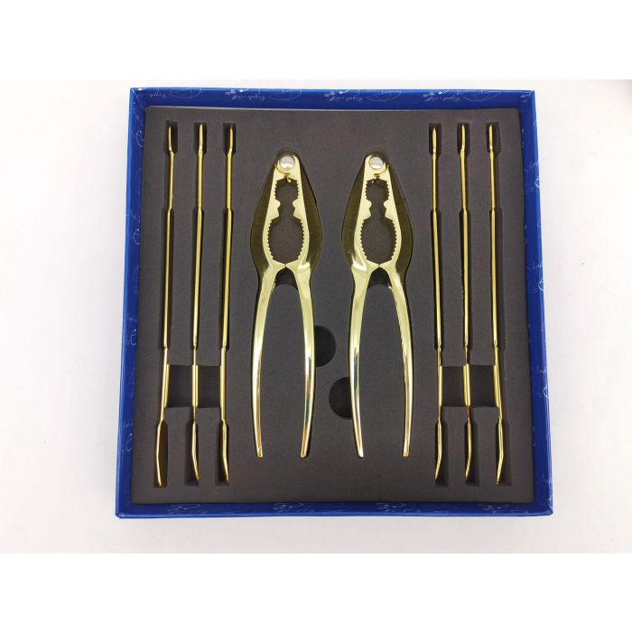 Utensilios DKD Home Decor Dorado 3 x 15 x 3 cm Set de 8