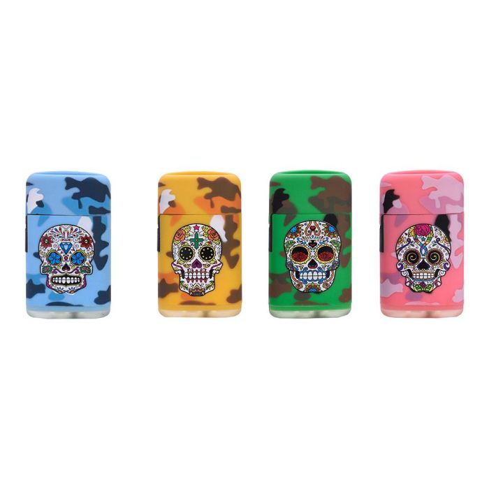Prof Encendedor electrónico cápsula camuflaje, llama azul, colores surtidos, 4x2x7 cm 2