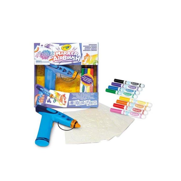 Crayola Súper Aerógrafo para Niños, Set de Arte y Creación de Dibujos. Ideal para edades 6+ años. Dimensiones: 28x5x30 cm.