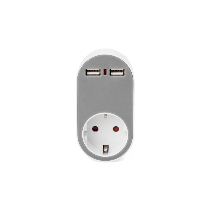 DIGITUS Adaptador Enchufe Universal con 2x USB-A Cargador de Pared para Móviles/Tablets, Gris/Blanco, Interior, IP20 3 DIGITUS Adaptador Enchufe Universal con 2x USB-A Cargador de Pared para Móviles/Tablets, Gris/Blanco, Interior, IP20 3