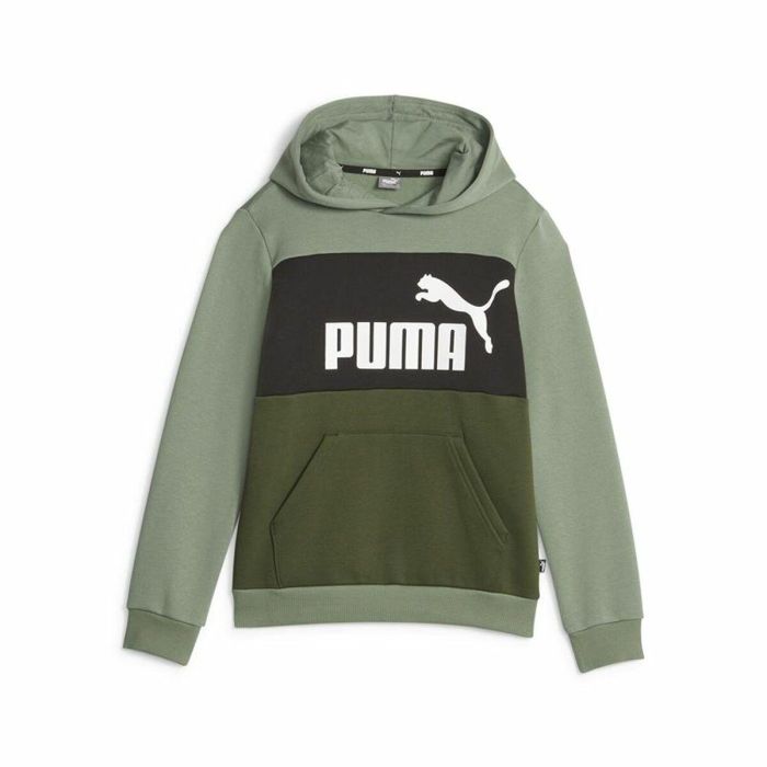 Sudadera Infantil Puma Ess Block Fl Verde 0 Sudadera Infantil Puma Ess Block Fl Verde 0