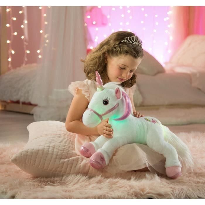 Gipsy Toys Peluche Unicornio Lica Bella 35 cm, de felpa suave con sonidos mágicos y mechas de colores para peinar, ideal +18 meses 3