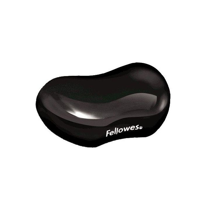 Fellowes Reposamuñecas Gel Flexible Crystal Negro - Resistente a Manchas, Superficie Ideal para Ratón
