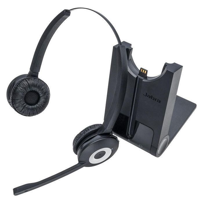 Jabra Pro 920 Duo EMEA Auriculares Inalámbricos DECT con Micrófono Cancelación Ruido, 12h Batería, 120m Alcance para Teléfonos Fijos y Softphones