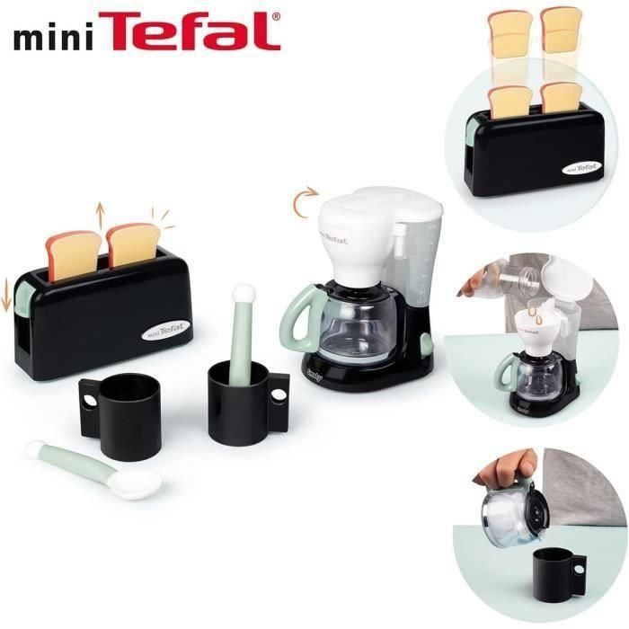 Smoby - Desayuno Tefal - Tostadora + cafetera + tazas y cucharas - A partir de 3 años 1 Smoby - Desayuno Tefal - Tostadora + cafetera + tazas y cucharas - A partir de 3 años 1