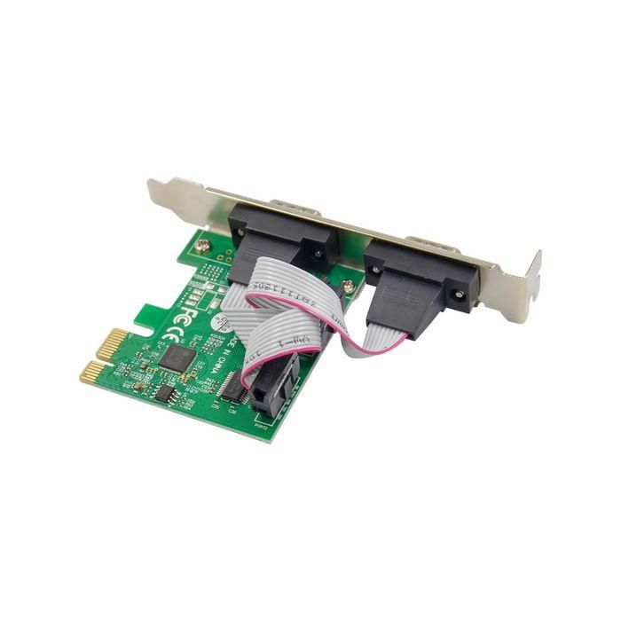 MicroConnect Tarjeta PCI Express ASIX AX99100 con 2 puertos serie DB9 RS232 y 1 puerto paralelo para PC 2