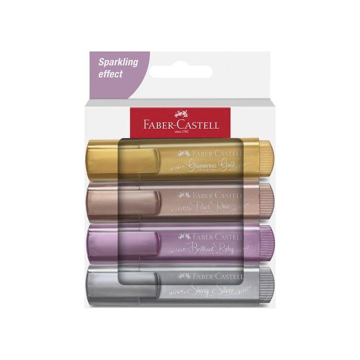 Faber Castell Marcador Textliner 46 Surtido Metálico -4U-