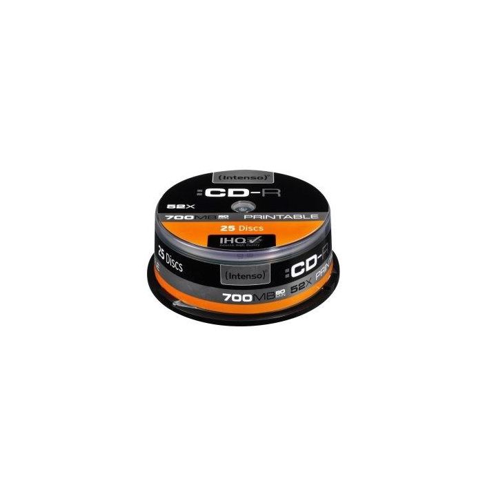 Intenso 1801124 CD-R 700MB 52x Printable Tarrina 25 Unidades