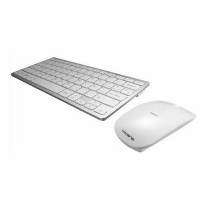 Tacens 6LEVISCOMBOV2 Combo Teclado y Ratón Inalámbrico Levis Combo V2 Ultrafino Multimedia Sensor Óptico 1200-2000 DPI Blanco Compatible Windows Mac 1